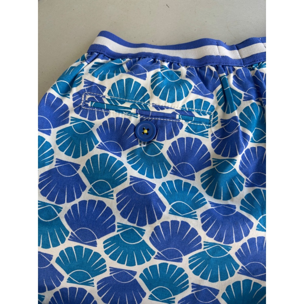 Mini Boden Girls Blue Seashell Print Shorts Elastic Waist Cuffed Size 11Y - Picture 5 of 6